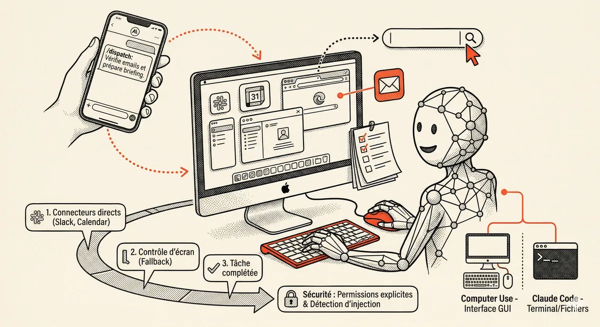 Claude Dispatch et Computer Use - contrôle automatisé d'un Mac par l'IA